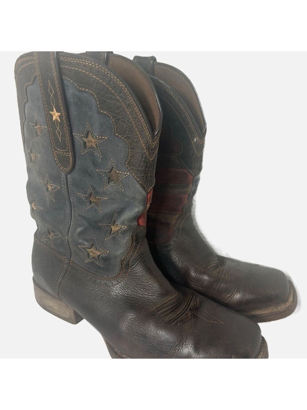 DURANGO Men’s Western Chestnut Vintage Flag Cowboy Boots 12W 12” Shaft